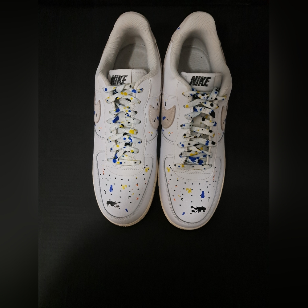 Nike Air Force 1, Paint Splatter Sneakers Men's Size 12.